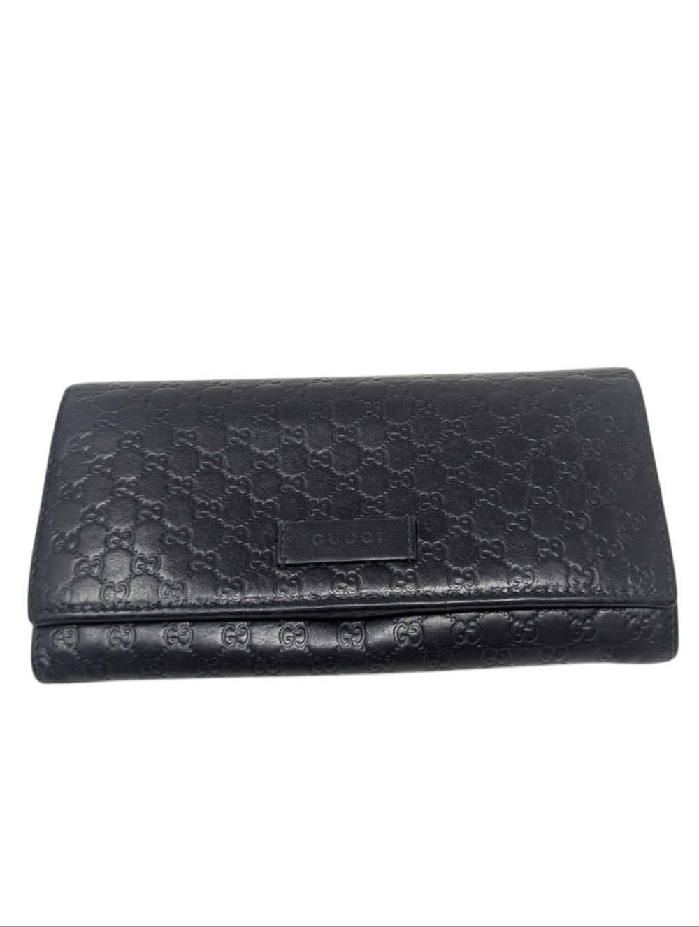 Gucci Guccisima Interlocking GG Monogram Black Leather Continental Wallet